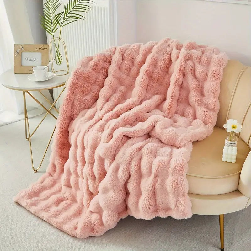 Rabbit Faux-Fur Blanket Throw — additional view