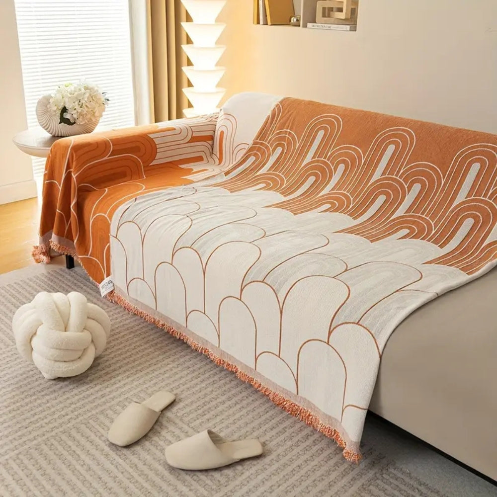 Rainbow Arches Chenille Sofa Cover — product close-up