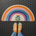 Rainbow Glow Half-Moon Bath Mat — product close-up