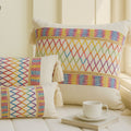 Rainbow Lattice Tassel Cushion Cover — main product photo