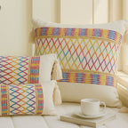 Rainbow Lattice Tassel Cushion Cover — main product photo