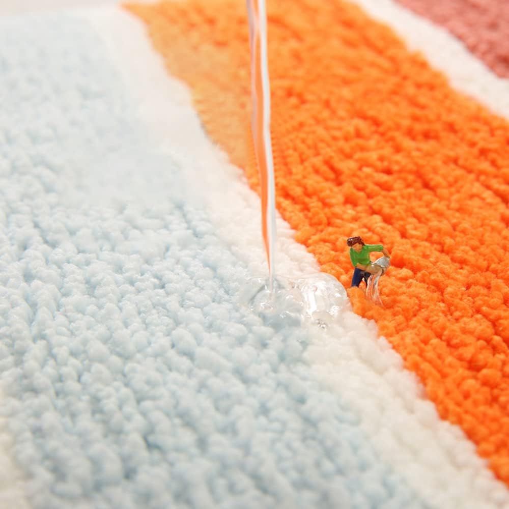 Rainbow Sunset Soft Bath Mat — product close-up