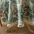 Retro Floral Round Table Cloth — alternate angle view