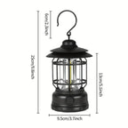 Retro Glow Camping Lantern Lamp — material texture close-up