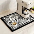 Retro Tile Design Absorbent Coffee Mat — main product photo