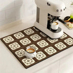 Retro Tile Design Absorbent Coffee Mat — product detail view