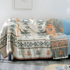 Reversible Geometric Blanket Sofa Cover