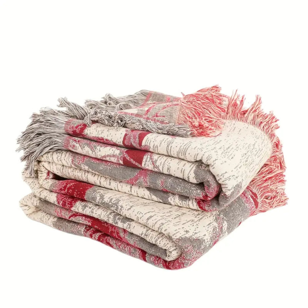 Rosewood Grace Throw Cotton Blanket — product in use