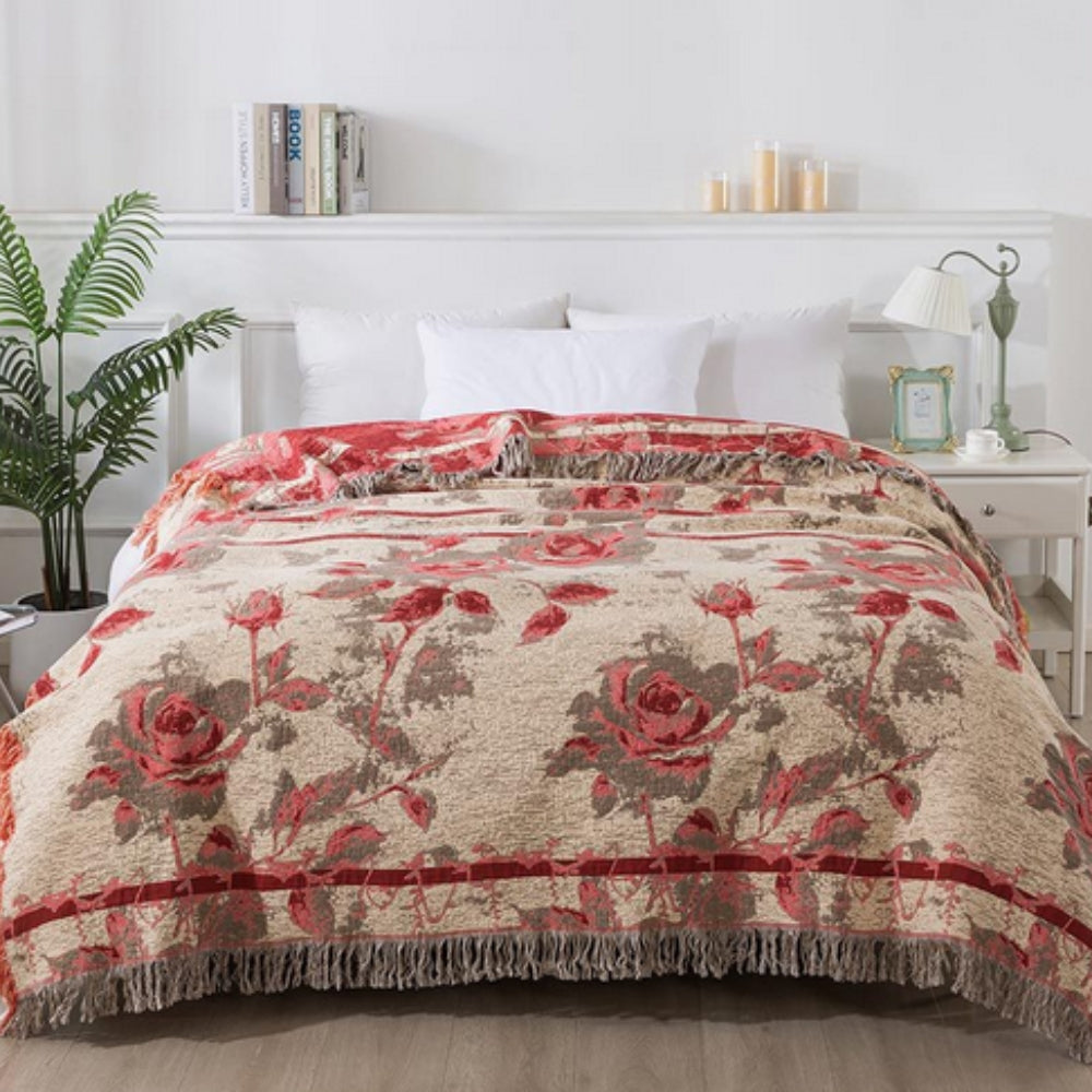 Rosewood Grace Throw Cotton Blanket — main product photo