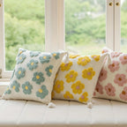 Rosy Bloom Tufted Cushion Cover — product detail view