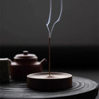 Round Ash Catcher Wood Incense Stick Holder — main product photo
