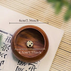 Round Solid Wood Incense Stick Holder — product in use