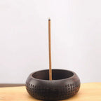 Round Solid Wood Incense Stick Holder — product feature detail