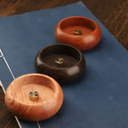 Round Solid Wood Incense Stick Holder — product close-up