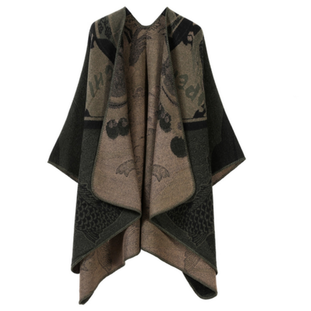 Runestone Reverie Reversible Poncho — lifestyle shot