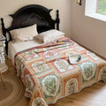 Rustic Floral Patchwork Bedspread — main product photo