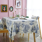 Rustic Ink-Style Print Table Cloth — product detail view