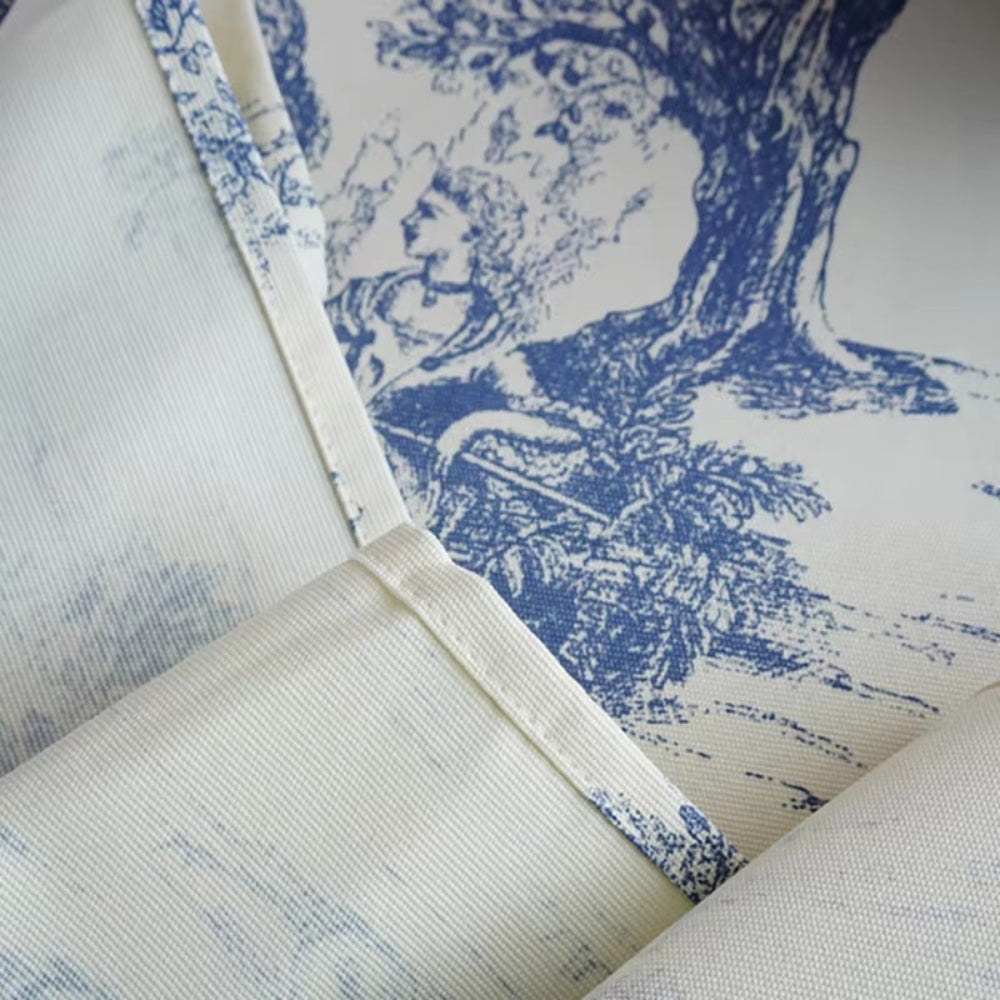 Rustic Ink-Style Print Table Cloth — alternate angle view
