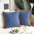 Rustic Linen Trim Decorative Cushion Cover — size and scale reference