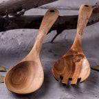 Rustic Teak Serving Set | 2 Pcs — product in use