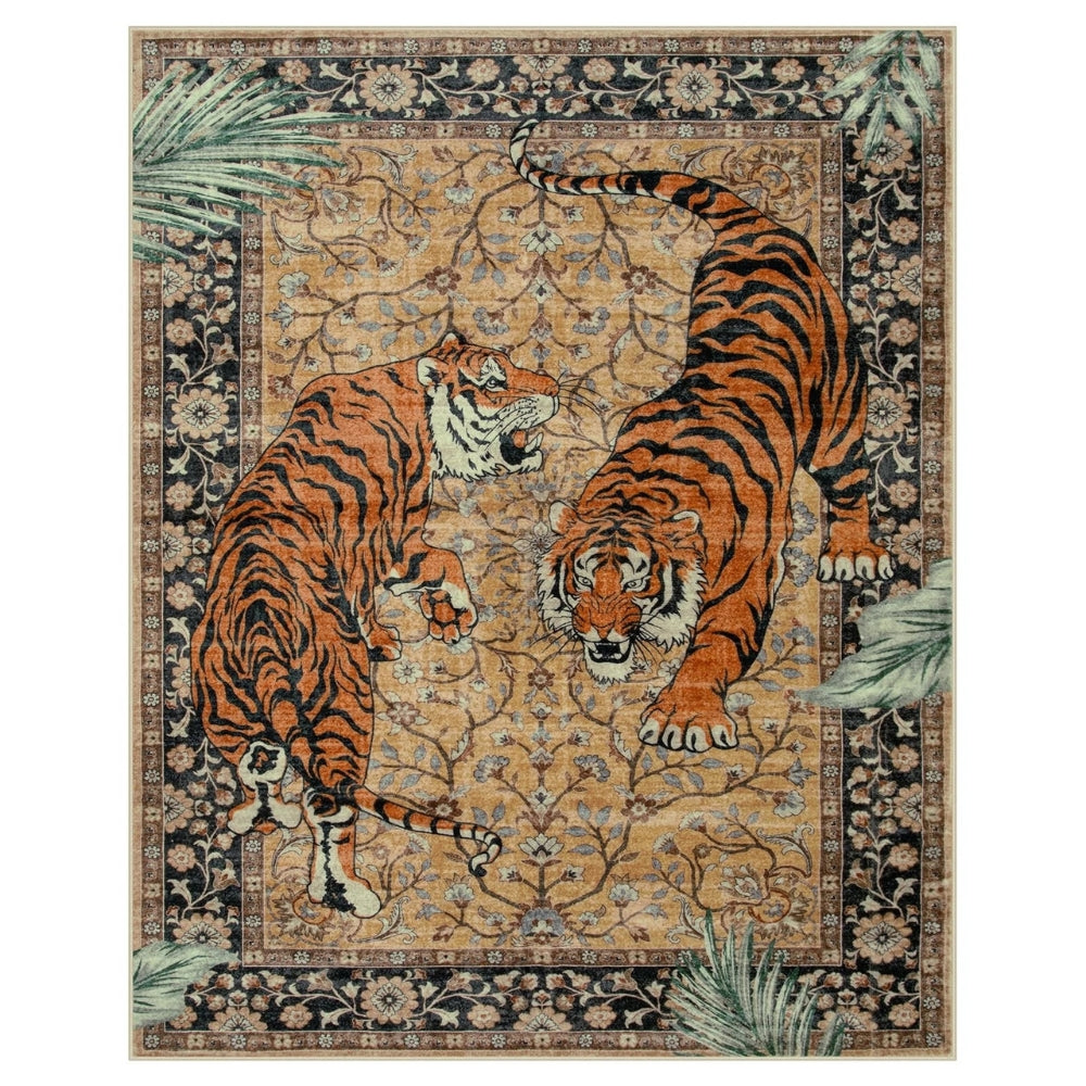 Savage Grace Tiger Tapestry Carpet Rug — size and scale reference