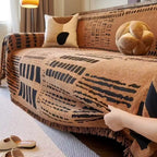 Savanna Geo Chenille Sofa Cover — product close-up