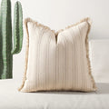 Scandi Stripe Textured Fringe Cushion Cover — additional view