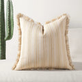 Scandi Stripe Textured Fringe Cushion Cover — product feature detail