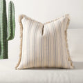 Scandi Stripe Textured Fringe Cushion Cover — alternate angle view