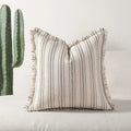 Scandi Stripe Textured Fringe Cushion Cover — main product photo