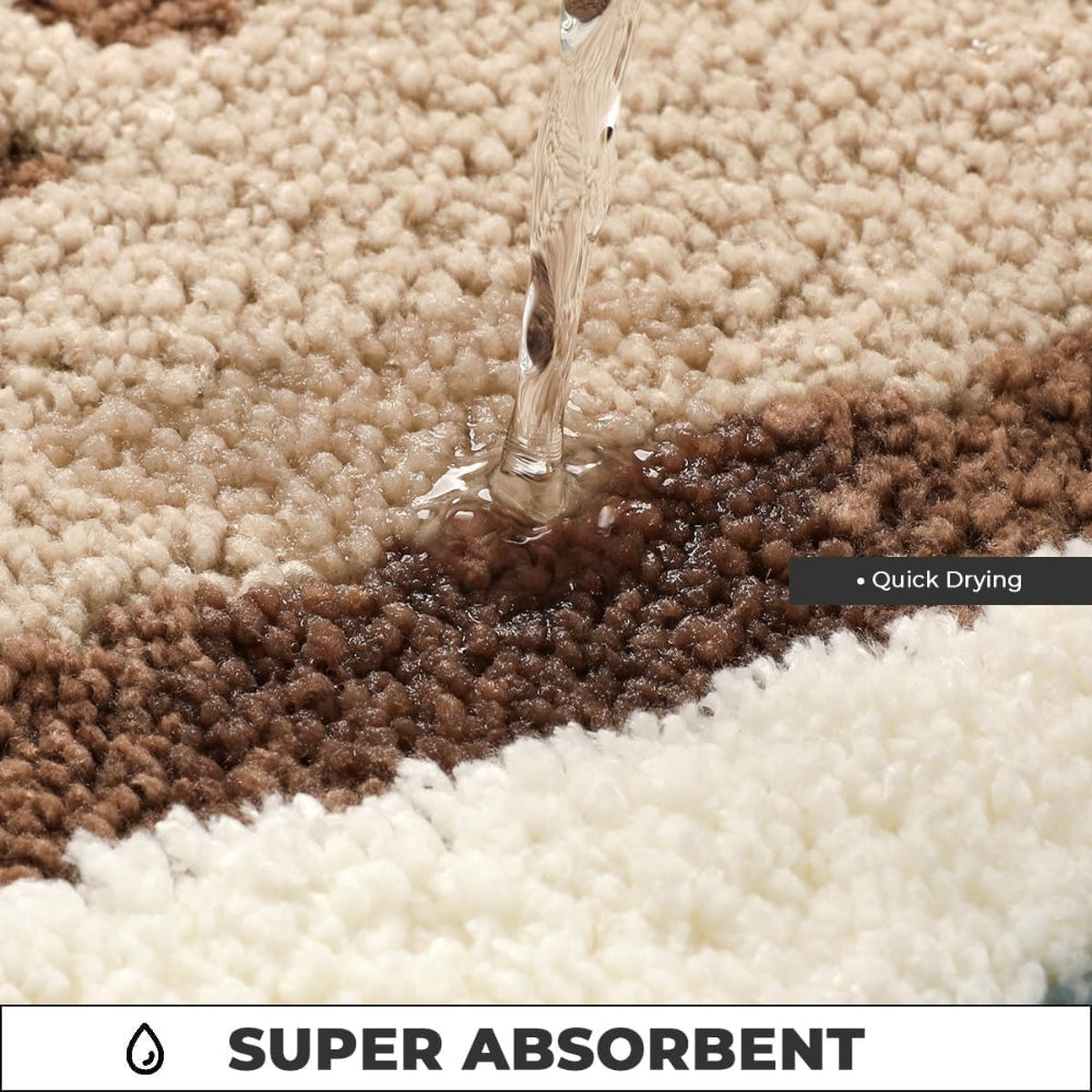Seaside Footprint Pattern Bath Mat — product close-up
