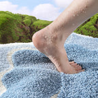 Seaside Footprint Pattern Bath Mat — additional view
