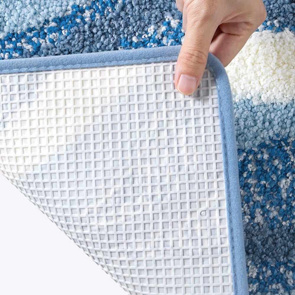 Seaside Footprint Pattern Bath Mat — product feature detail