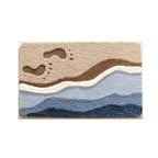 Seaside Footprint Pattern Bath Mat — size and scale reference