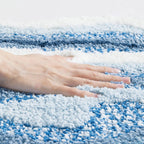 Seaside Footprint Pattern Bath Mat — product in use