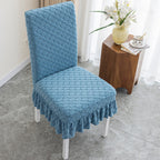 Seraphine Embossed Oval Knitting Dining Chair Cover — product detail view