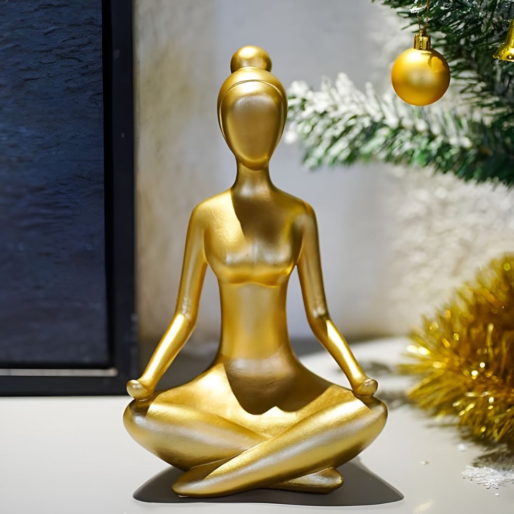 Serene Meditating Woman Statue — product detail view