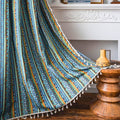 Serina Boho Striped Tassel Curtain for Living Room Window — product close-up