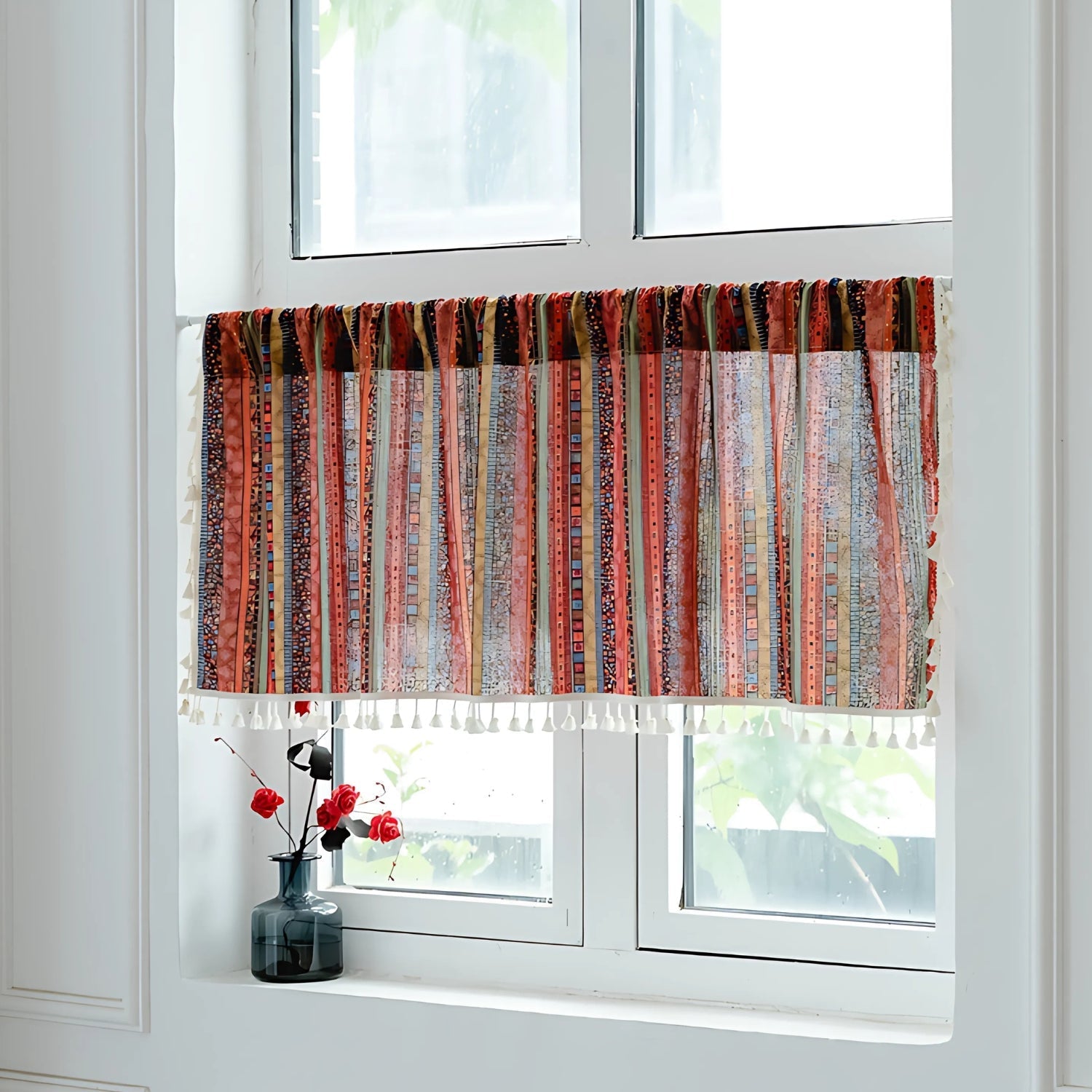 Serina Boho Striped Tassel Curtain for Living Room Window — product feature detail
