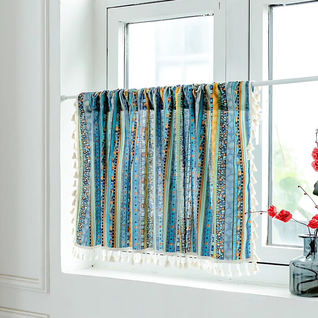 Serina Boho Striped Tassel Curtain for Living Room Window — main product photo