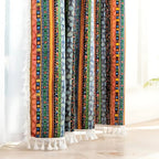 Serina Boho Striped Tassel Curtain for Living Room Window — product in use