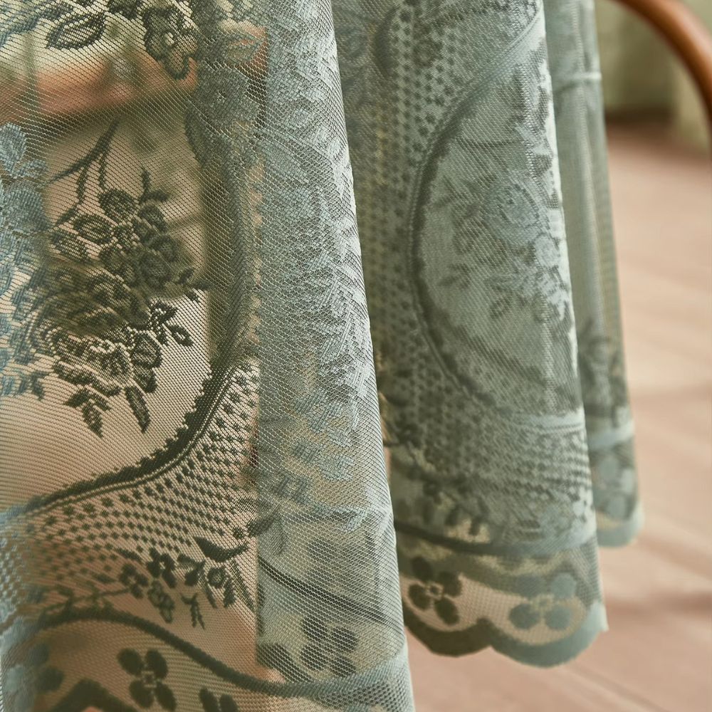 Sheer Lace Round Floral Tablecloth — product close-up