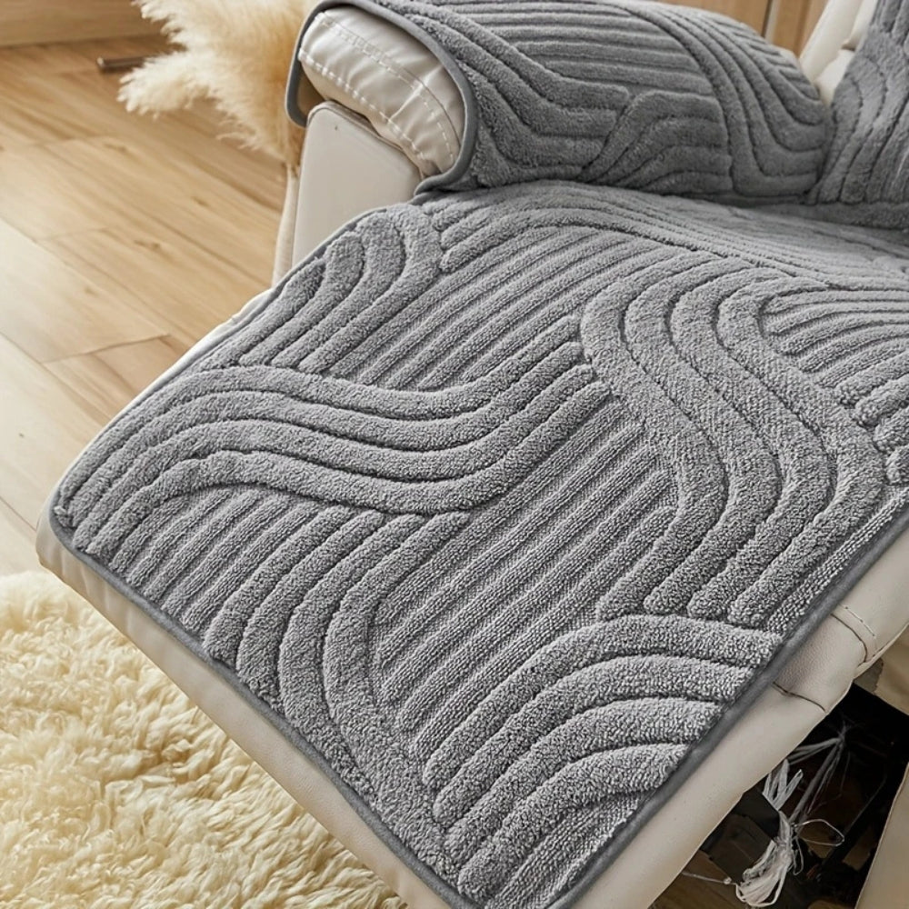 Silven Plush Thickened Anti-Slip Recliner Sofa Cover — product in use