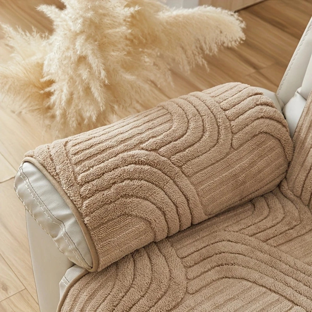 Silven Plush Thickened Anti-Slip Recliner Sofa Cover — lifestyle shot