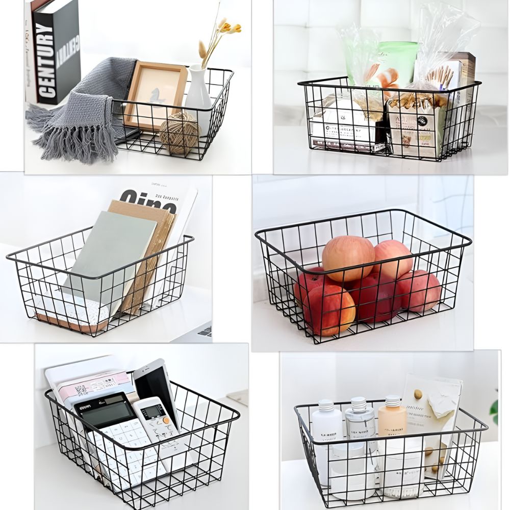 Sleek Wire Organiser Storage Basket — product feature detail