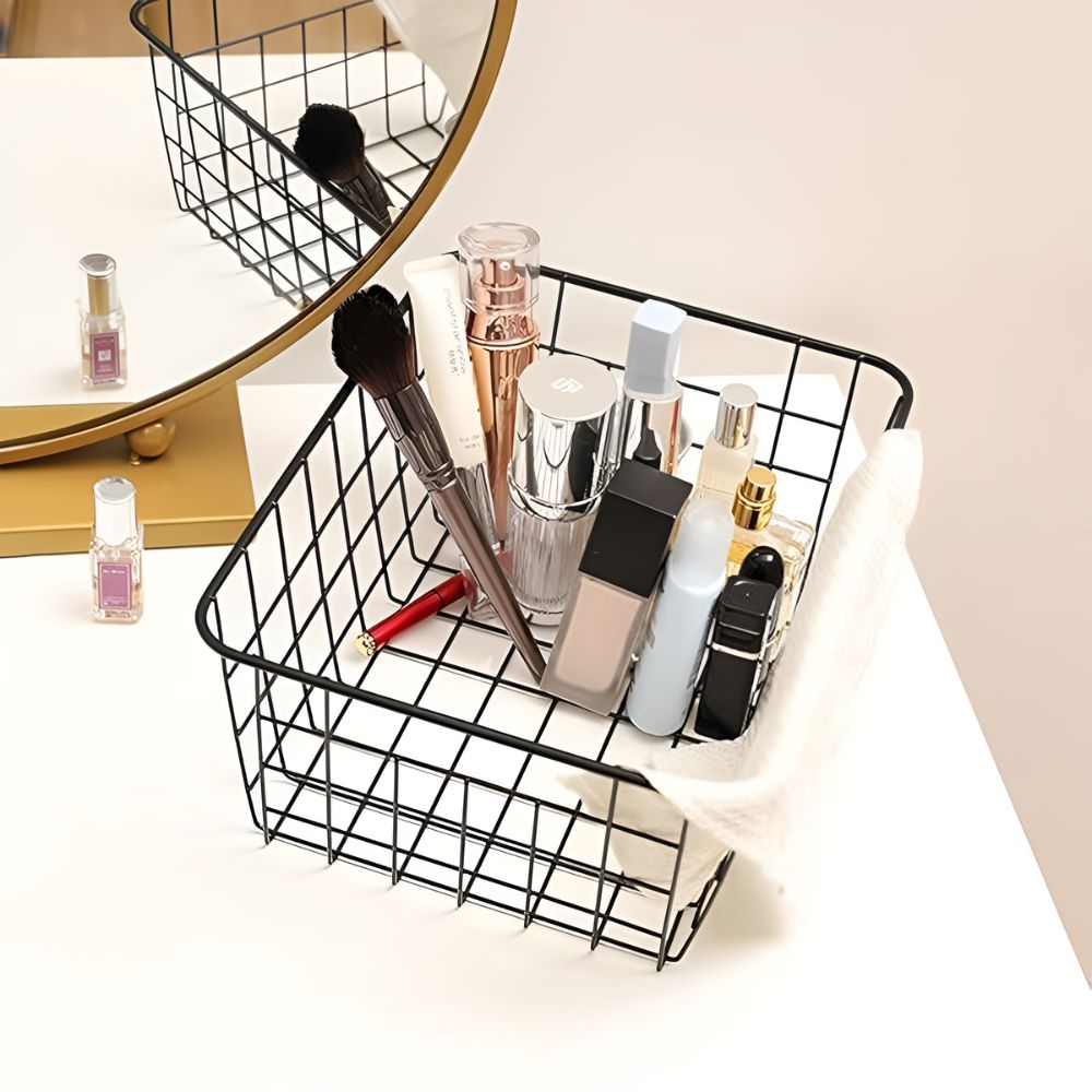 Sleek Wire Organiser Storage Basket — alternate angle view