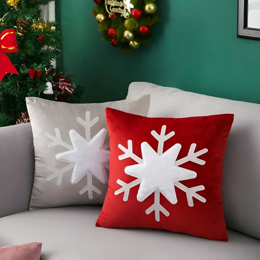Snowflake Holiday Pillowcase — lifestyle shot
