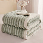 Snuggly Faux Fur Fleece Blanket — product in use