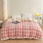 Soft Diamond Pattern Comfort Blanket — product in use