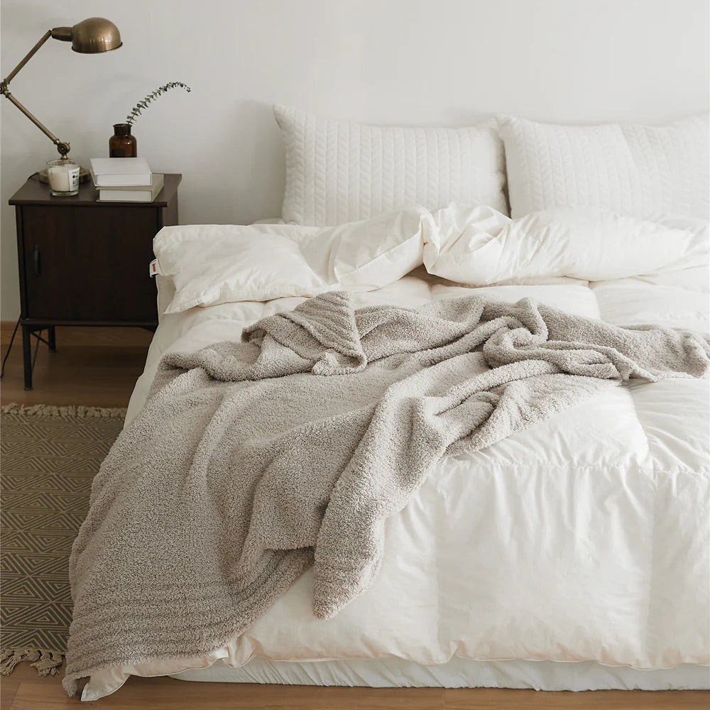Soft Nest Minimalist Knit Throw Blanket — alternate angle view